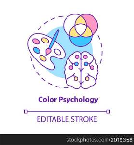 Color psychology concept icon. Buying behavior influencing branding. Customers visual attraction abstract idea thin line illustration. Vector isolated outline color drawing. Editable stroke. Color psychology concept icon