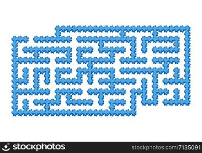 Color rectangular maze. Blue winter ice in cartoon style. Game for kids. Puzzle for children. Labyrinth conundrum. Flat vector illustration isolated on white background. With space for your drawings. Color rectangular maze. Blue winter ice in cartoon style. Game for kids. Puzzle for children. Labyrinth conundrum. Flat vector illustration isolated on white background. With space for your drawings.