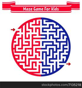 Color round maze. Painted in different colors. Game for kids and adults. Puzzle for children. Labyrinth conundrum. Flat vector illustration isolated on white background. Color round maze. Painted in different colors. Game for kids and adults. Puzzle for children. Labyrinth conundrum. Flat vector illustration isolated on white background.