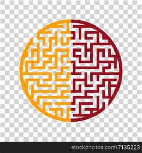 Color round maze. Painted in different colors. Game for kids and adults. Puzzle for children. Labyrinth conundrum. Flat vector illustration isolated on transparent background. Color round maze. Painted in different colors. Game for kids and adults. Puzzle for children. Labyrinth conundrum. Flat vector illustration isolated on transparent background.