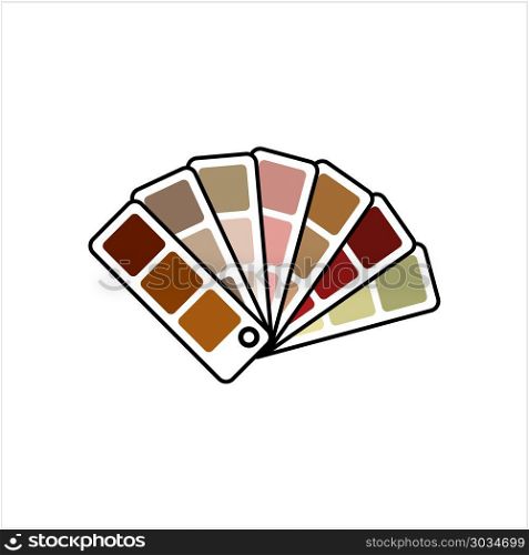 Color Sample Fan Card Icon Vector Art Illustration. Color Sample Fan Card Icon