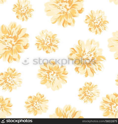 Color seamless pattern of peony flower. Vector illustration.