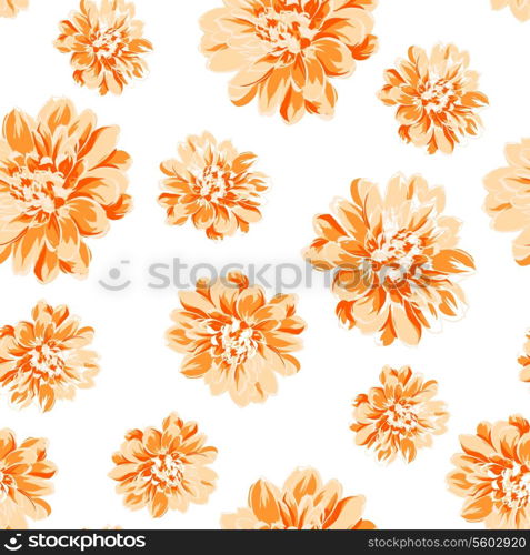 Color seamless pattern of peony flower. Vector illustration.