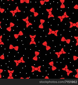 Color Seamless pattern with red bows. Editable background. Pattern for fabric, wrapping paper, texture, Wallpaper and printing.