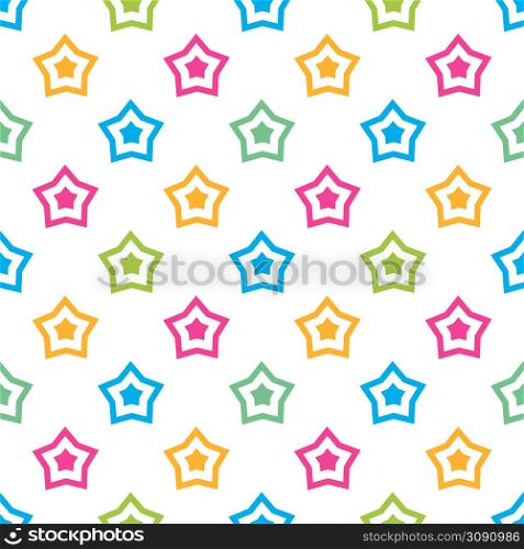 Color Seamless stars pattern on a white background. Seamless star pattern