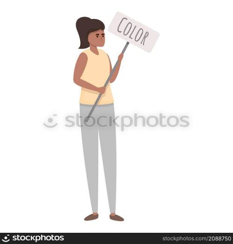 Color skin discrimination icon cartoon vector. Racism protest. Respect people. Color skin discrimination icon cartoon vector. Racism protest