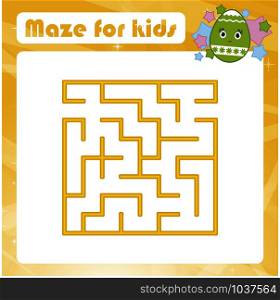 Color square labyrinth. Kids worksheets. Activity page. Game puzzle for children. Easter, egg, holiday. Find the right path. Maze conundrum. Vector illustration. Color square labyrinth. Kids worksheets. Activity page. Game puzzle for children. Easter, egg, holiday. Find the right path. Maze conundrum. Vector illustration.