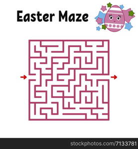 Color square labyrinth. Kids worksheets. Activity page. Game puzzle for children. Easter, egg, holiday. Find the right path. Maze conundrum. Vector illustration. Color square labyrinth. Kids worksheets. Activity page. Game puzzle for children. Easter, egg, holiday. Find the right path. Maze conundrum. Vector illustration.