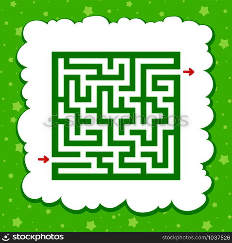 Color square maze. Game for kids. Puzzle for children. One entrance, one exit. Labyrinth conundrum. Flat vector illustration isolated on fairy background. Color square maze. Game for kids. Puzzle for children. One entrance, one exit. Labyrinth conundrum. Flat vector illustration isolated on fairy background.