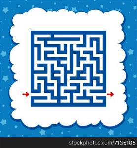 Color square maze. Game for kids. Puzzle for children. One entrance, one exit. Labyrinth conundrum. Flat vector illustration isolated on fairy background. Color square maze. Game for kids. Puzzle for children. One entrance, one exit. Labyrinth conundrum. Flat vector illustration isolated on fairy background.