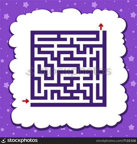 Color square maze. Game for kids. Puzzle for children. One entrance, one exit. Labyrinth conundrum. Flat vector illustration isolated on fairy background. Color square maze. Game for kids. Puzzle for children. One entrance, one exit. Labyrinth conundrum. Flat vector illustration isolated on fairy background.