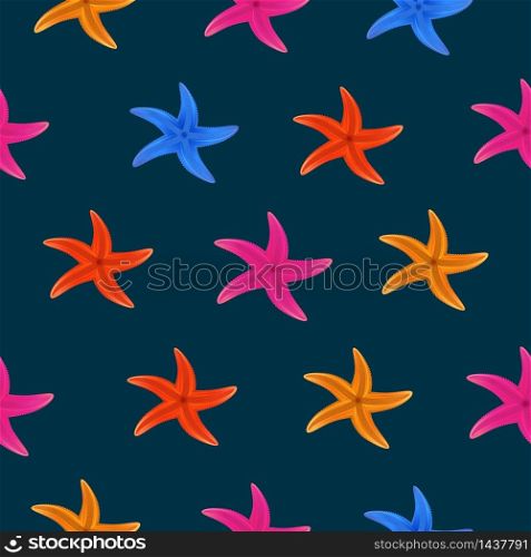 Color starfish on blue background. Color starfish on blue background. vector illustration