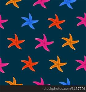 Color starfish on blue background. Color starfish on blue background. vector illustration