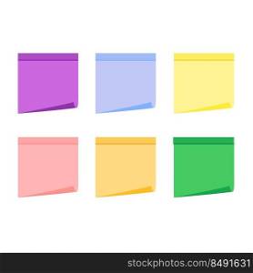 Color sticky paper notes. Vector.. Sticky paper notes.