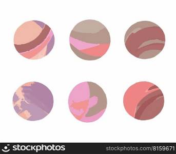 Color story highlight cover icons. Set of abstract color circles design. Highlight cover for social media stories. Set of abstract color circles design. Highlight cover for social media stories
