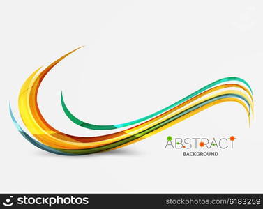 Color stripes with shiny light effects, wave line abstract background - color curve lines in motion concept and with light and shadow effects. Presentation banner and business card message design template