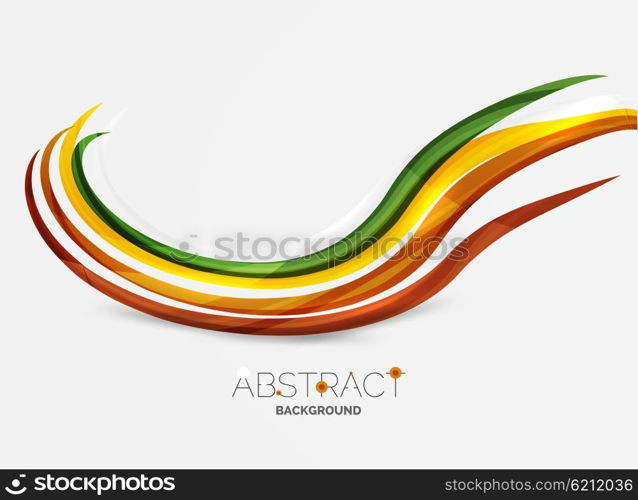 Color stripes with shiny light effects, wave line abstract background - color curve lines in motion concept and with light and shadow effects. Presentation banner and business card message design template