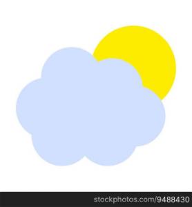 Color sun showing behind a cloud. Vector illustration. EPS 10. stock image.. Color sun showing behind a cloud. Vector illustration. EPS 10.
