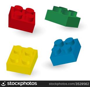 Color Toy Cubes Isolated on White Background