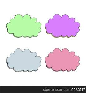 Color vector clouds. Vector ESP10. Color vector clouds. Doodle illustration