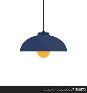 Color vector drawing, lampshade with a light bulb. Simple flat design