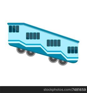 Color vector funicular on a white background. The element of urban transport design. Design mountain tram. Stock vector illustration