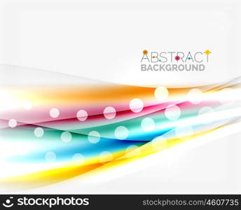 Color wavy lines with light shiny effects. Abstract background template. Color wavy lines with light shiny effects. Abstract background template with blank space