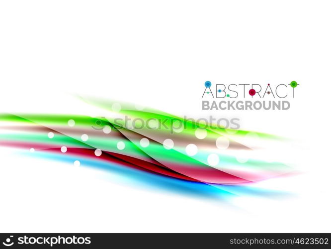 Color wavy lines with light shiny effects. Abstract background template. Color wavy lines with light shiny effects. Abstract background template with blank space