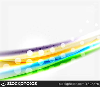 Color wavy lines with light shiny effects. Abstract background template. Color wavy lines with light shiny effects. Abstract background template with blank space