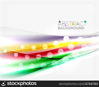 Color wavy lines with light shiny effects. Abstract background template. Color wavy lines with light shiny effects. Abstract background template with blank space