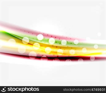 Color wavy lines with light shiny effects. Abstract background template. Color wavy lines with light shiny effects. Abstract background template with blank space