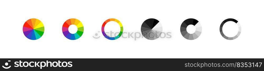 Color wheel guide. Circle colour spectrum palette. Vector isolated illustration.. Color wheel guide. Circle colour spectrum palette. Vector illustration.