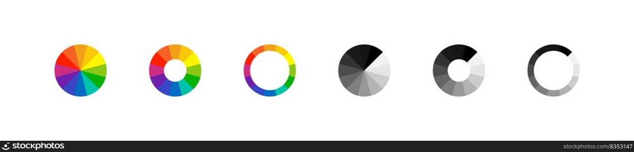 Color wheel guide. Circle colour spectrum palette. Vector isolated illustration.. Color wheel guide. Circle colour spectrum palette. Vector illustration.