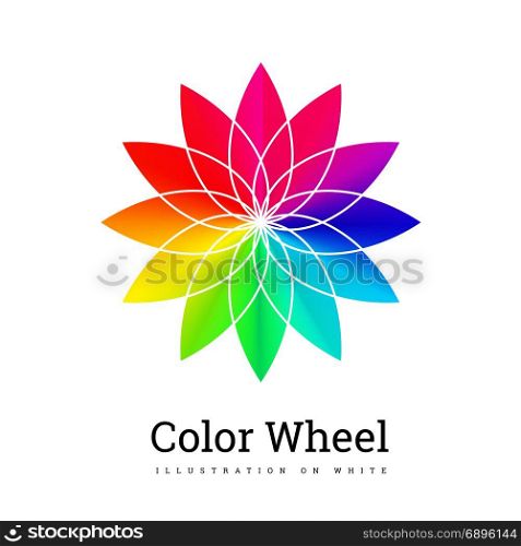 Color Wheel vector illustration. Color Wheel vector illustration on white background