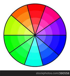 Color wheel with shades icon. Cartoon illustration of color wheel with shades vector icon for web design. Color wheel with shades icon, cartoon style
