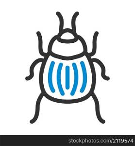 Colorado Beetle Icon. Editable Bold Outline With Color Fill Design. Vector Illustration.