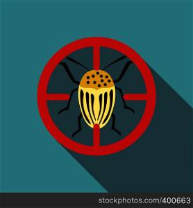 Colorado beetle icon. Flat illustration of colorado beetle vector icon for web. Colorado beetle icon, flat style