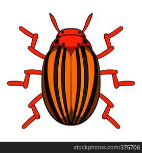 Colorado potato beetle icon. Cartoon illustration of colorado potato beetle vector icon for web. Colorado potato beetle icon, cartoon style