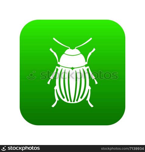Colorado potato beetle icon digital green for any design isolated on white vector illustration. Colorado potato beetle icon digital green