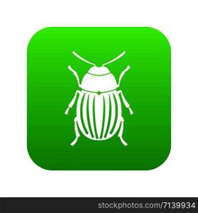 Colorado potato beetle icon digital green for any design isolated on white vector illustration. Colorado potato beetle icon digital green