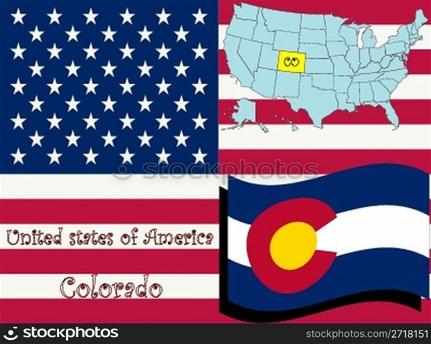 colorado state illustration, abstract vector art
