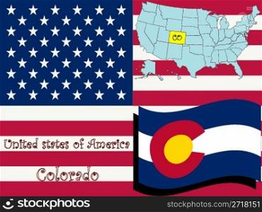 colorado state illustration, abstract vector art