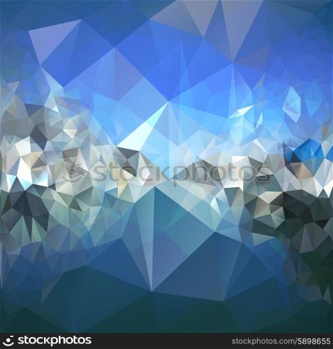 Colored abstract background. Mountains and sea landscape, triangle design vector illustration.