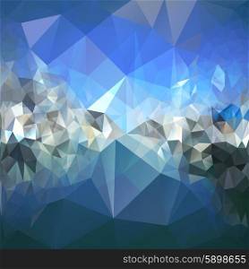 Colored abstract background. Mountains and sea landscape, triangle design vector illustration.