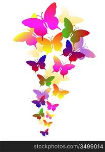 colored abstract background with butterflies