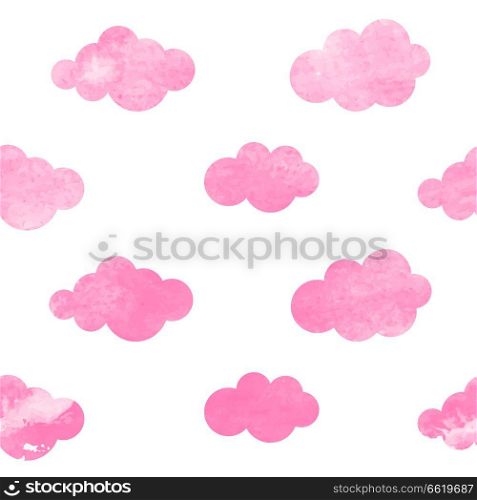 Colored Abstract Hand Painted Cloud Watercolor Background Seamless Pattern. Vector Illustration. EPS10. Colored Abstract Hand Painted Watercolor Background Seamless Pattern. Vector Illustration