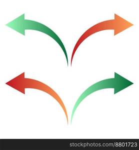 Colored arrows left right. Vector illustration. EPS 10.. Colored arrows left right. Vector illustration.