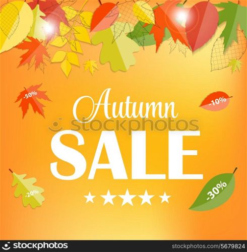 Colored Autumn Sale Concept Vector Illustration. EPS10
