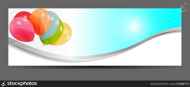colored balloons banner, vector illustration