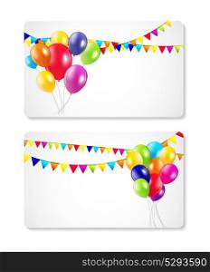 Colored Balloons Card Banner Background, Vector Illustration. EPS 10. Colored Balloons Card Banner Background, Vector Illustration